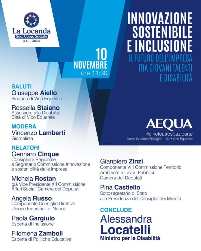 Vico Equense, il Ministro Locatelli al Cinema Aequa per un convegno su inclusione e impresa sostenibile