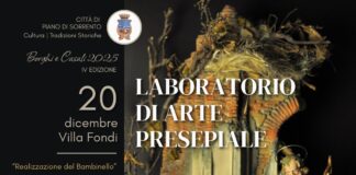 Piano di Sorrento, realizzare il Bambinello con il maestro dei pastori del presepe del Papa: a Villa Fondi il laboratorio con Federico Iaccarino
