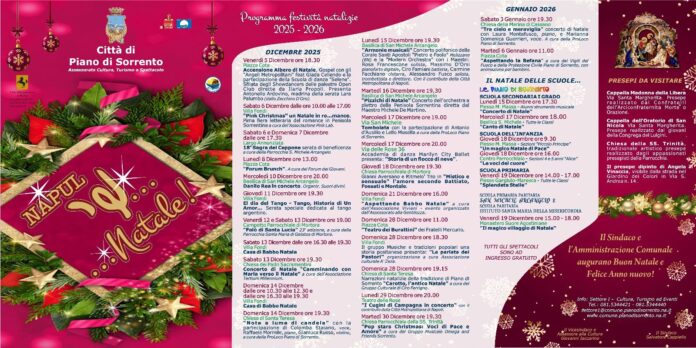Piano di Sorrento, presentato il programma degli eventi natalizi: venerdì l’accensione dell’Albero di Natale in Piazza Cota Piano di Sorrento, presentato il programma degli eventi natalizi: venerdì l’accensione dell’Albero di Natale in Piazza Cota