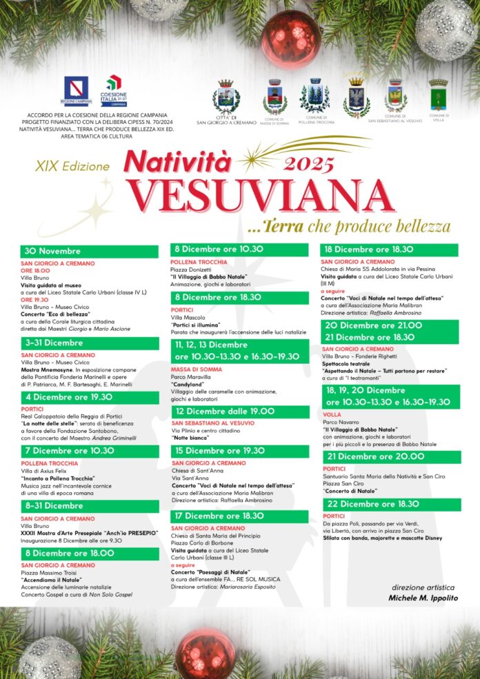 Torna “Natività Vesuviana”: sei Comuni uniti per un Natale tra cultura, tradizione e bellezza