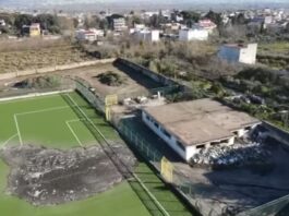 San Giuseppe Vesuviano, rogo nello stadio comunale: indagini per chiarire le cause