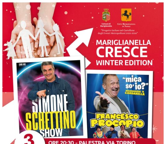 Mariglianella Cresce, Winter Edition: risate e spettacolo il 3 e 4 gennaio