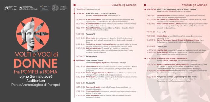 Pompei, un convegno per raccontare le donne dell’antichità tra storia e ricerca