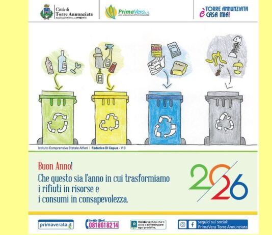 Torre Annunziata, raccolta differenziata: arriva l’Eco-Calendario 2026 di Prima Vera