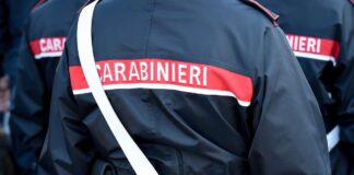 Carabiniere in divisa di spalle