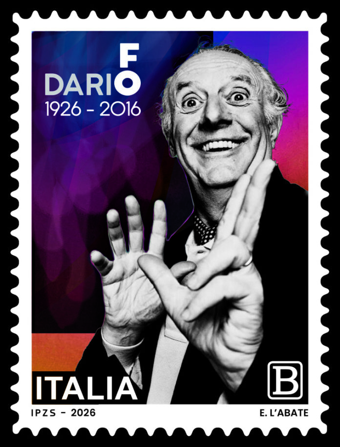 Emesso un francobollo dedicato a Dario Fo nel centenario della nascita