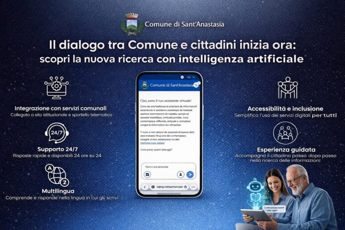Sant’Anastasia, il Comune diventa smart: attivo l’assistente virtuale con intelligenza artificiale Sant’Anastasia, il Comune diventa smart: attivo l’assistente virtuale con intelligenza artificiale